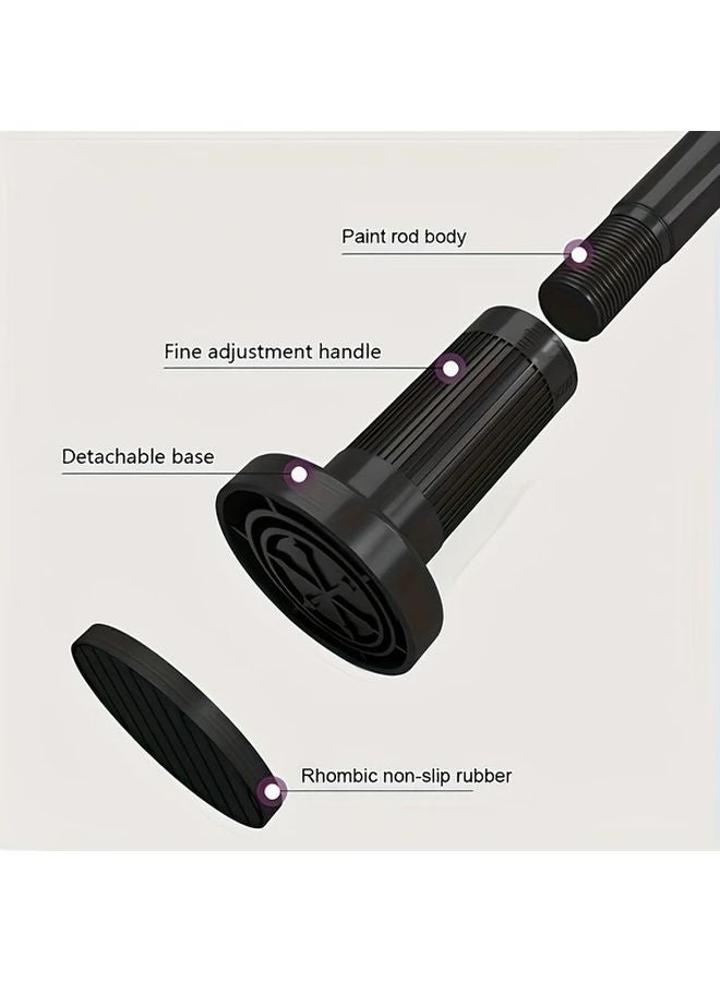 Adjustable No Drill Telescopic Rod Iron Black 85 165cm Closet Cabinet Support Bar - Image 2